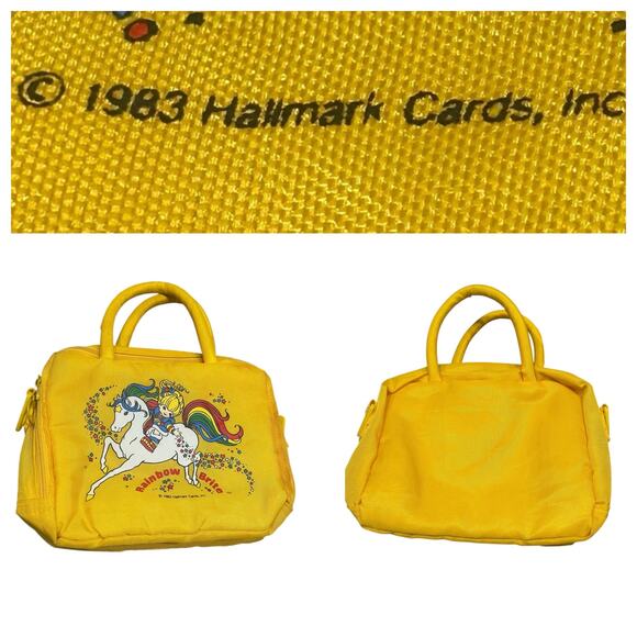 Vintage 80s1983 Rainbow Brite Yellow Lunch Bag Purse Thermos Brand - - Picture 2 of 5